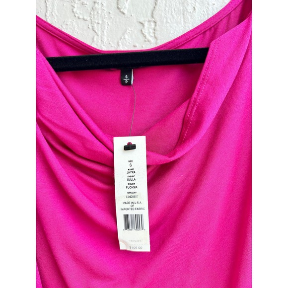 NWT Theory Sleeveless Jayra Cowl Neck Top Fuchsia Pink Women's Size Small - Picture 3 of 4